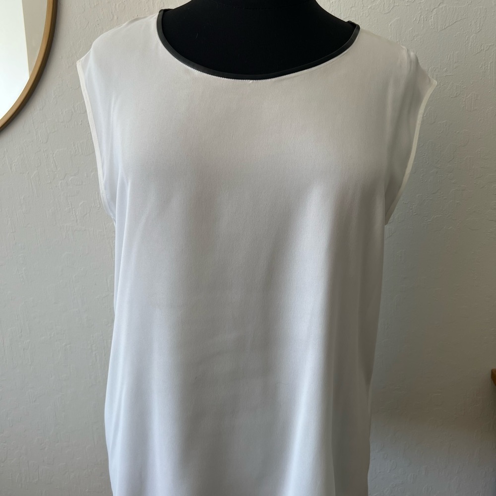 Ann Taylor White with Black trim Blouse